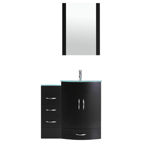 36 Black Vanity Set - One 24 Sink Base, One 12 Drawer Base (LV5-C1-36-B)